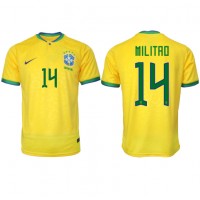 Koszulka piłkarska Brazylia Eder Militao #14 Strój Domowy MŚ 2022 tanio Krótki Rękaw